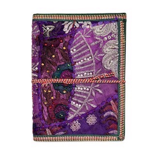 Packet of 5 6x8inch Patchwork Antique Look Tie Up Notebook